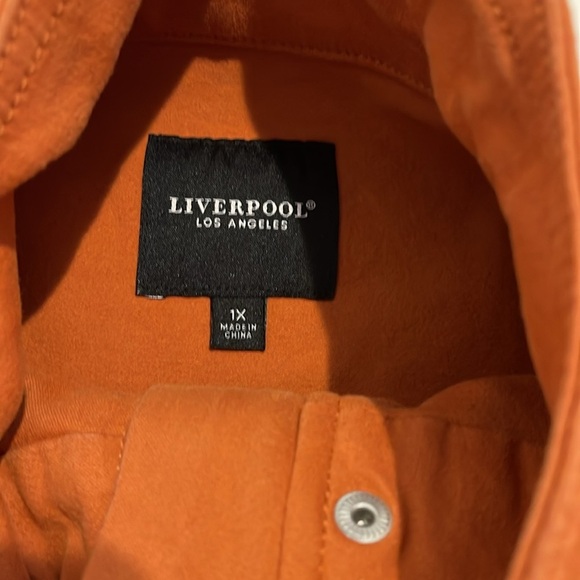 Liverpool Los Angeles Orange Zipper Drawstring Cinch Canvas Jacket - Picture 9 of 13